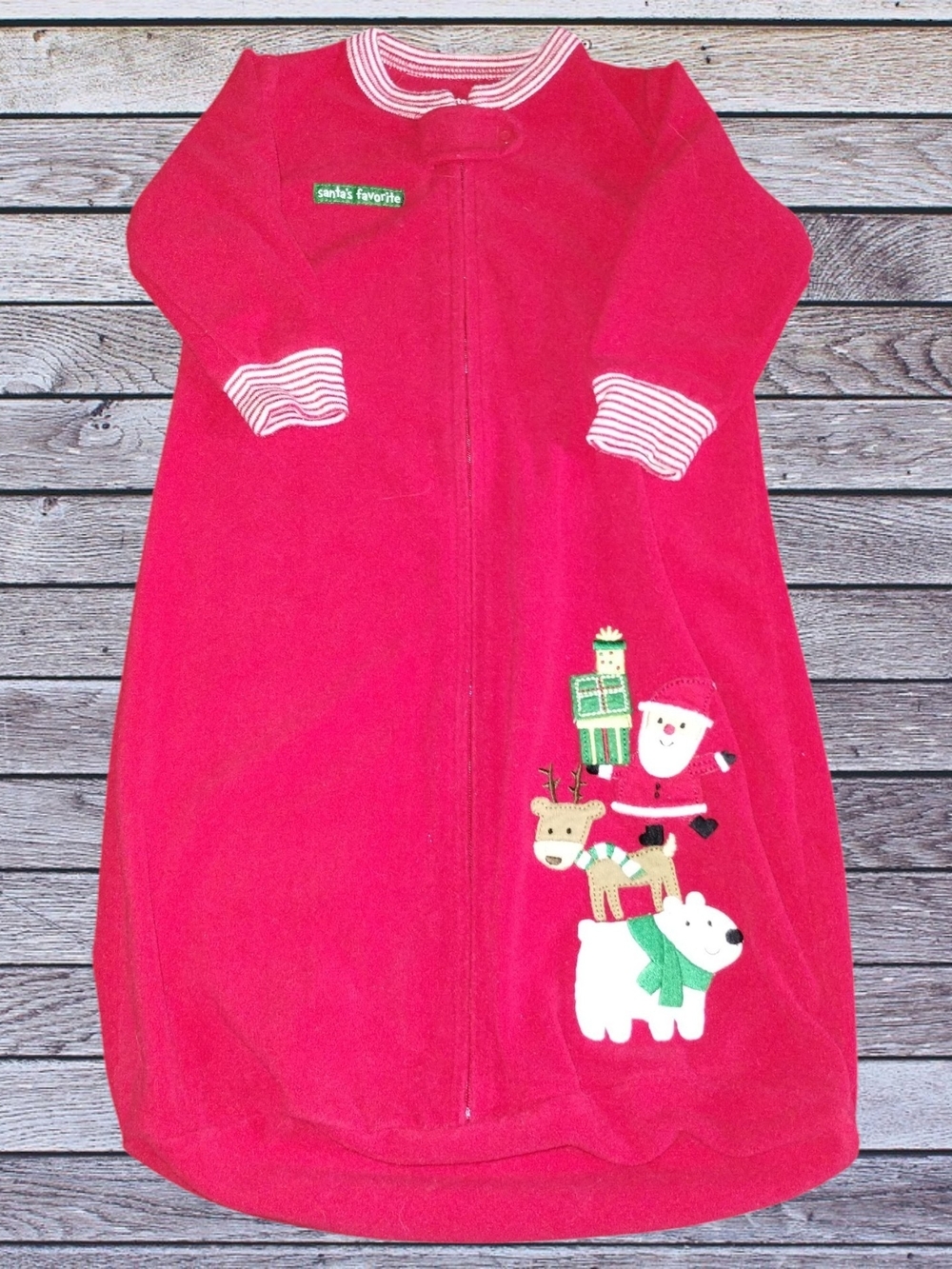 Carter's Red Holiday Sleep Sack with Festive Appliqué